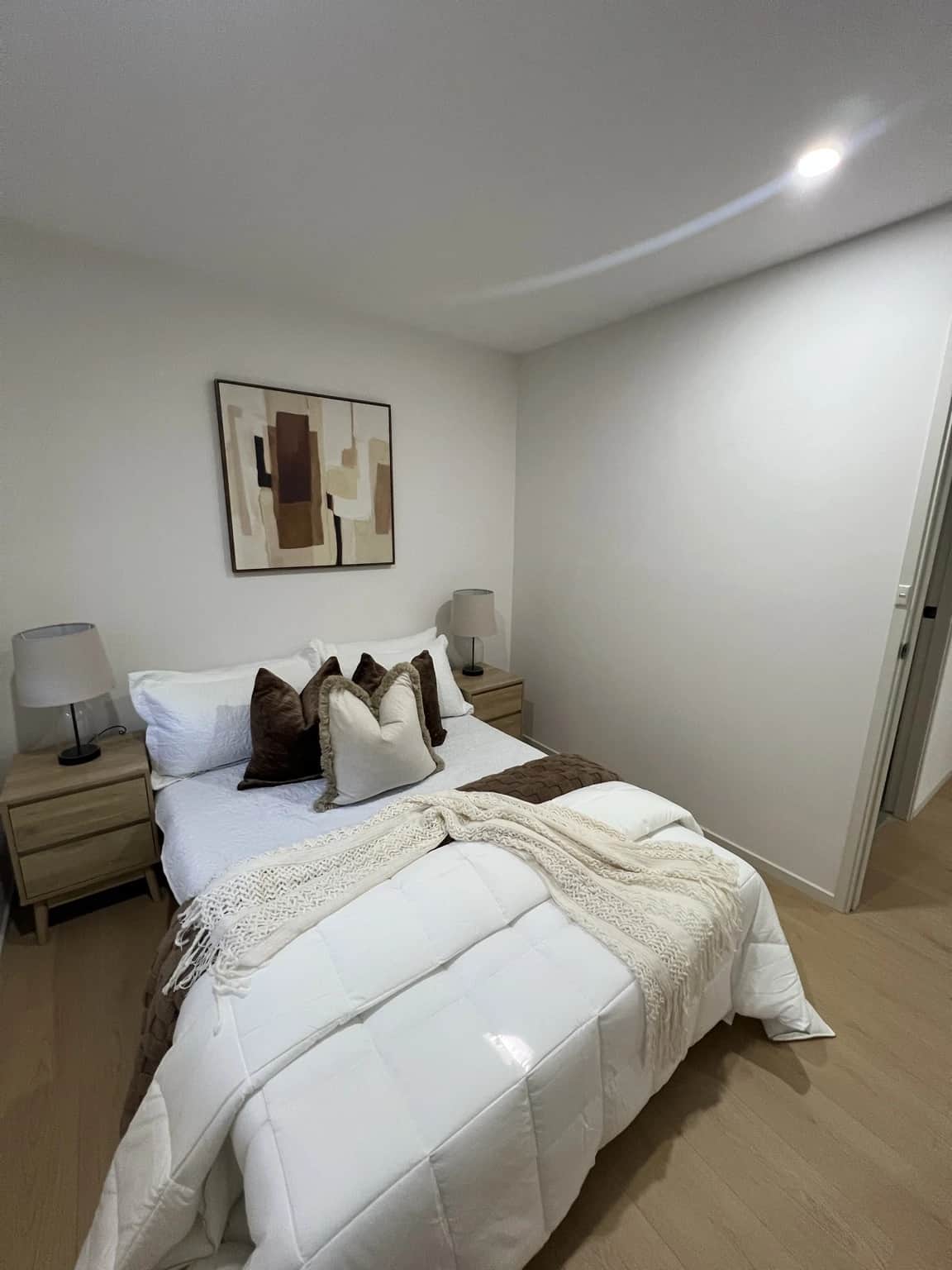Finished bedroom after interior repainting in Baulkham Hills home
