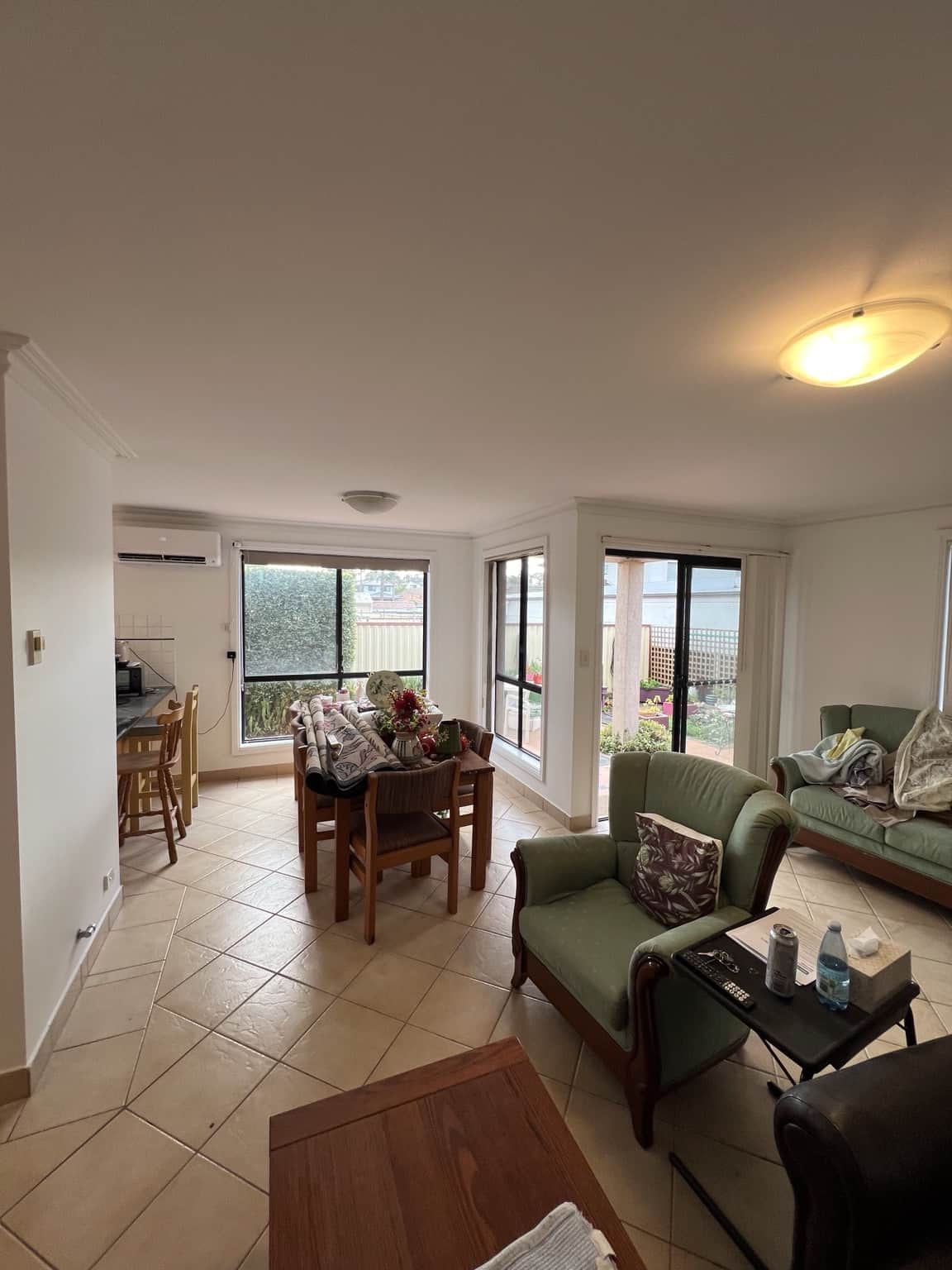 Open-plan living and dining area after interior house painting in Merrylands