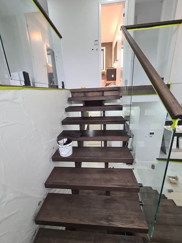 Professional timber staircase restoration by Sky Painting & Decorating