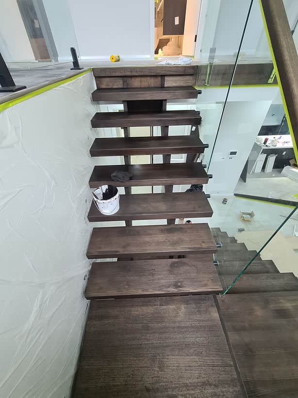 Rich elegant timber stair finish completed in Box Hill Sydney