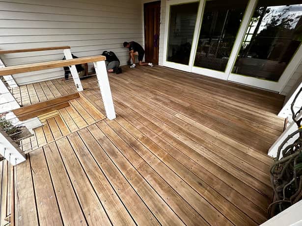 Freshly restored timber deck in Hornsby NSW