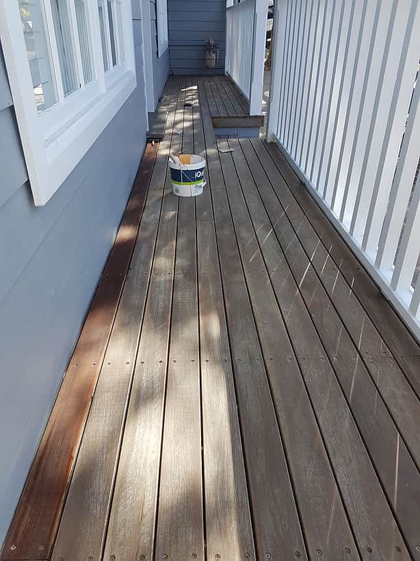 Freshly restored timber deck in Petersham NSW