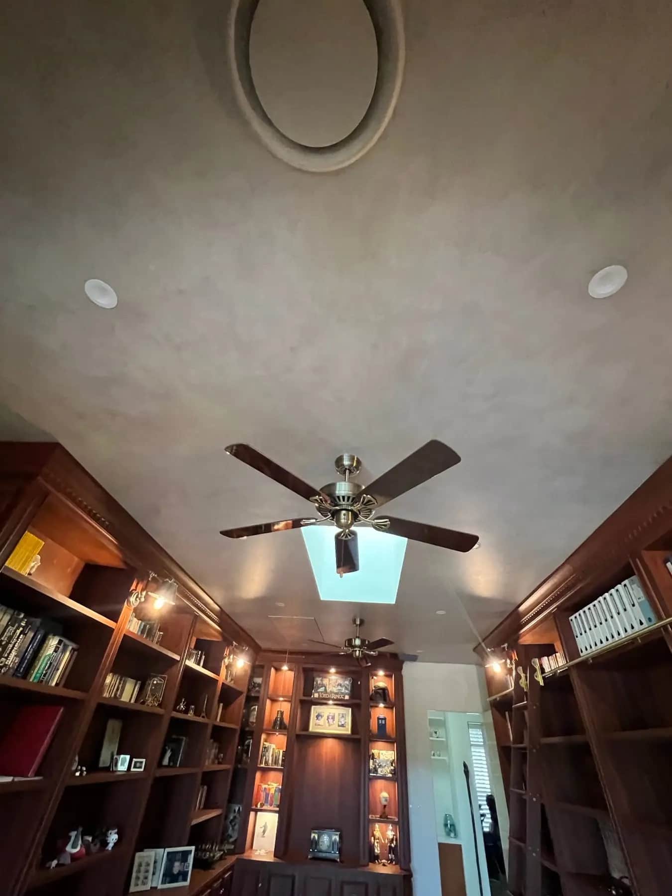 Finished Porter's French Wash ceiling with rich textured depth, Dural